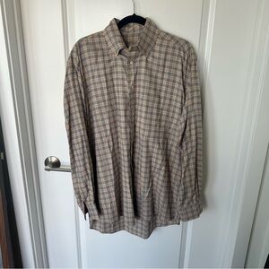 Burberry Men's Plaid Shirt - Brown and Gray